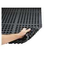 Superior Manufacturing 550S0033BL Superior Manufacturing Notrax 3\' X 3\' Black 3/4\" Thick Cushion-Ease Wet/Dry Area Anti-Fatigue